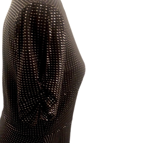 NWT Michael Kors (Black & Silver) Metallic Dot Short-Sleeve Dress - Small - Picture 7 of 11